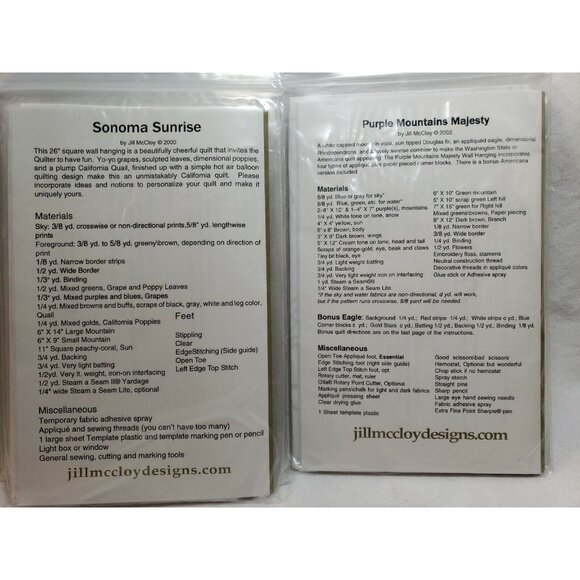 Quilt Pattern Lot of 6 Wolf Bird Nature Tree Applique Granola Girl Jill McCloy - Picture 10 of 12